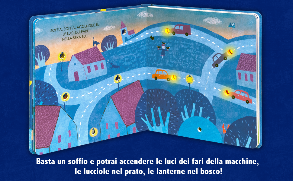 Le luci nella notte blu - libro con lucine che si accendono con un soffio